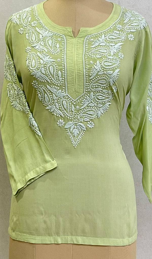 Women's Lucknowi Handcrafted Modal Cotton Chikankari Top - HONC0148516