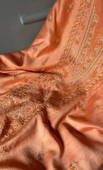 Load image into Gallery viewer, Women&#39;s Lucknowi Handcrafted Chanderi Silk Chikankari Full Suit Material - HONC020065
