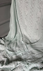 Load image into Gallery viewer, Women&#39;s Lakhnavi Handcrafted Viscose Georgette Unstitched Chikankari Anarkali  Suit Material - HONC0304690
