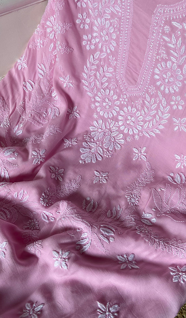 Women's Lakhnavi Handcrafted Modal Cotton Chikankari Suit Material - HONC0275941