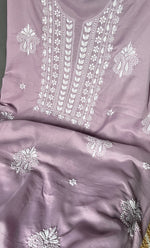 Load image into Gallery viewer, Women&#39;s Lakhnavi Handcrafted Cotton Chikankari Unstitched Kurti Fabric - HONC0302647
