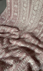 Load image into Gallery viewer, Women&#39;s Lakhnavi Handcrafted Mul Chanderi Unstitched Kurta And Dupatta Set - HONC0310609

