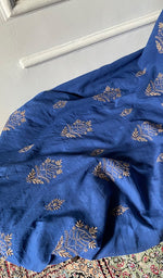 Load image into Gallery viewer, Women's Lucknowi Handcrafted Chanderi Silk Unstitched Chikankari Full Suit Material - HONC0351090