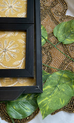 Load image into Gallery viewer, Handcrafted Chikankari Tray with Two Coasters – Wooden Frame - HONC0230903
