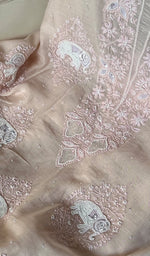 Load image into Gallery viewer, Women&#39;s Lakhnavi Handcrafted Mul Chanderi Chikankari Full Suit Material - HONC0282561
