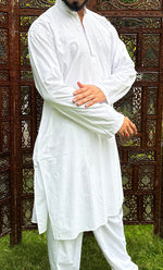 Load image into Gallery viewer, Men&#39;s Lucknowi Handcrafted Cotton Chikankari Kurta - HONC0315299
