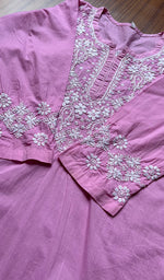 将图像加载到图库查看器中， Women&#39;s Lucknowi Handcrafted Cotton Chikankari Kurti - HONC0301014
