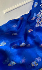 Load image into Gallery viewer, Women's Lakhnavi Handcrafted Pure Organza Chikankari Unstitched Kurta And Dupatta Set- HONC0343160