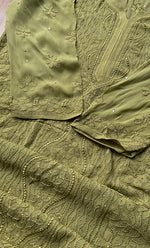 Load image into Gallery viewer, Yusra Women&#39;s Lakhnavi Handcrafted Viscose Georgette Chikankari Kurti - HONC0261382
