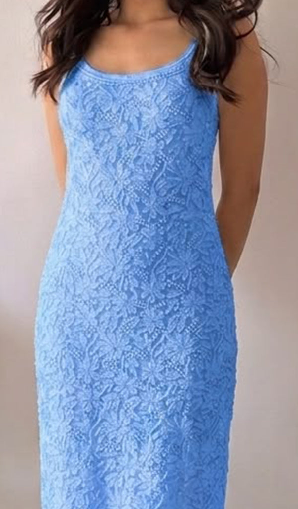 Women's Lakhnavi Handcrafted Viscose Georgette Chikankari Kurti with Slip.- HONC0213468
