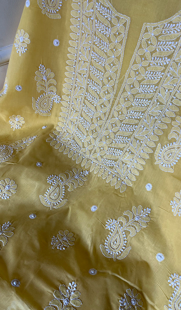 Women's Lakhnavi Handcrafted Cotton Chikankari Suit Material - HONC0285020