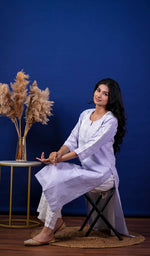 Load image into Gallery viewer, Nargish Women&#39;s Lucknowi Handcrafted Cotton Chikankari Kurti - HONC0171354
