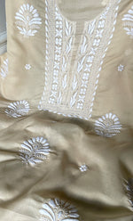 Load image into Gallery viewer, Women&#39;s Lakhnavi Handcrafted Cotton Chikankari Unstitched Kurti Fabric - HONC0318771
