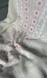 Load image into Gallery viewer, Women&#39;s Lakhnavi Handcrafted Mul Chanderi Unstitched Kurta And Dupatta Set- HONC0304350
