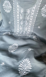 Load image into Gallery viewer, Women&#39;s Lakhnavi Handcrafted Cotton Chikankari Unstitched Kurti Fabric - HONC0318762
