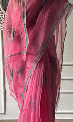 将图像加载到图库查看器中， Women's Lucknowi Handcrafted Pure Organza Silk Chikankari Saree - HONC0321772