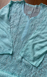 Load image into Gallery viewer, Turquoise Lucknowi Chikankari kurtas

