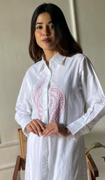 Load image into Gallery viewer, Women&#39;s Lucknowi Handcrafted Cotton Chikankari Dress - HONC0303915

