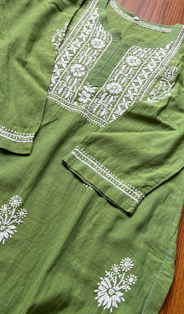 Women's Lucknowi Handcrafted Cotton Chikankari Kurti - HONC0301046
