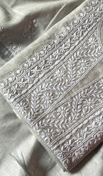 Load image into Gallery viewer, Women&#39;s Lucknowi Handcrafted Tissue Chanderi Chikankari Kurta And Dupatta Set - HONC0223407
