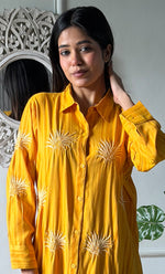 Load image into Gallery viewer, Vaishali Women's Lucknowi Handcrafted Cotton Chikankari Long Dress - HONC0341129