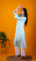 将图像加载到图库查看器中， Amanat Women&#39;s Lucknowi Handcrafted Muslin Chikankari Kurti - HONC0209058
