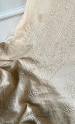 Load image into Gallery viewer, Women's Lakhnavi Handcrafted Mul Chanderi Unstitched Chikankari Full Suit Material - HONC0319529