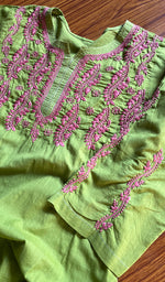Load image into Gallery viewer, Women&#39;s Lucknowi Handcrafted Cotton Chikankari Kurti - HONC0300993
