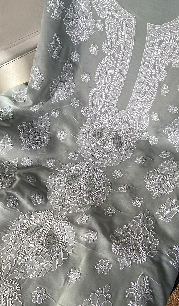 Miral Women's Lakhnavi Handcrafted Unstitched Cotton Chikankari Suit Material - HONC0291824