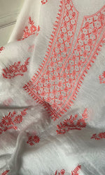 将图像加载到图库查看器中， Women's Lakhnavi Handcrafted Mul Chanderi Unstitched Chikankari Kurta And Dupatta Set - HONC0321900