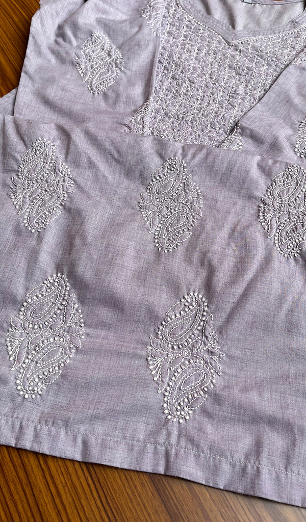 Women's Lucknowi Handcrafted  Cotton Chikankari Kurti - HONC0301067