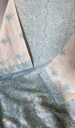 Load image into Gallery viewer, Hiba Women's Lakhnavi Handcrafted Semi - stitched Cotton Chikankari Suit Material - HONC0348828