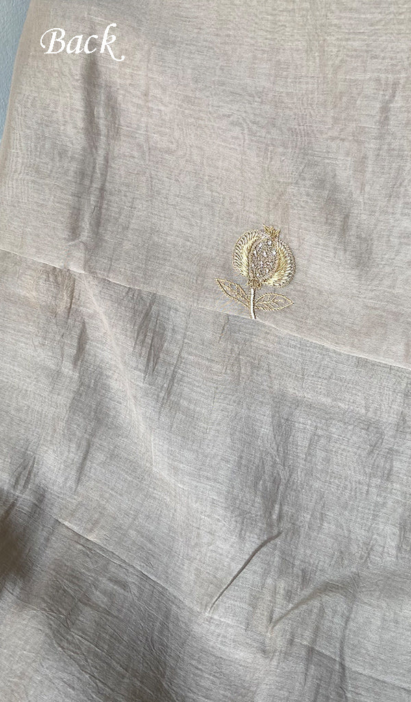 Mahira Women's Lakhnavi Handcrafted Mul Chanderi Unstitched Chikankari Full Suit - HONC0355231