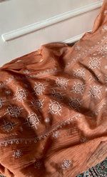 Load image into Gallery viewer, Women's Lakhnavi Handcrafted Mul Chanderi Semi - Stitched Kurta And Dupatta Set - HONC0281964