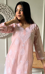 Load image into Gallery viewer, Ishani Women's Lakhnavi Handcrafted Mul Chanderi Chikankari Top - HONC0325418