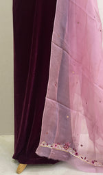 将图像加载到图库查看器中， Women&#39;s Lakhnavi Handcrafted Velvet Chikankari Full Suit Material - HONC0188898
