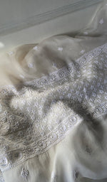 Load image into Gallery viewer, Women's Lakhnavi Handcrafted Mul Chanderi Unstitched Kurta And Dupatta Set - HONC0359790