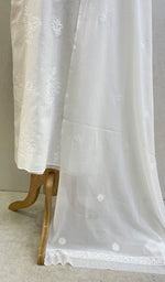 Load image into Gallery viewer, Women&#39;s Lakhnavi Handcrafted Cotton Chikankari Kurta With Dupatta Fabric - HONC0124994
