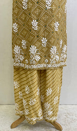 Load image into Gallery viewer, Women&#39;s Lakhnavi Handcrafted Cotton Chikankari Kurta And Palazzo Set - HONC0153928
