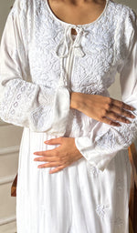 Load image into Gallery viewer, Women&#39;s Lucknowi Handcrafted Cotton Kurti  - HONC0296920
