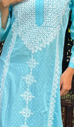 Load image into Gallery viewer, Zainab Women&#39;s Lucknowi Handcrafted Cotton Chikankari Kurti - HONC0217265
