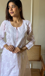 Load image into Gallery viewer, Soniya Women&#39;s Lucknowi Handcrafted Cotton Chikankari Kurti - HONC0273987
