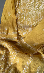 Load image into Gallery viewer, Women&#39;s Lakhnavi Handcrafted Mul Chanderi Semi - Stitched Anarkali And Dupatta Set - HONC0304455
