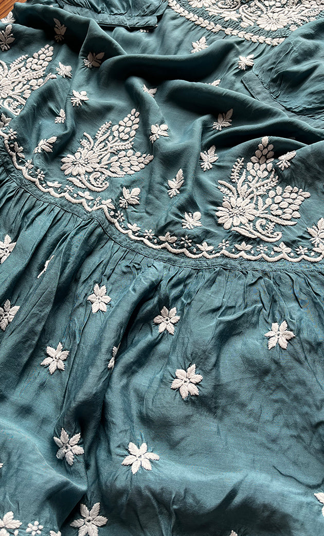 Women's Lucknowi Handcrafted Muslin Chikankari Kurti - HONC0148253