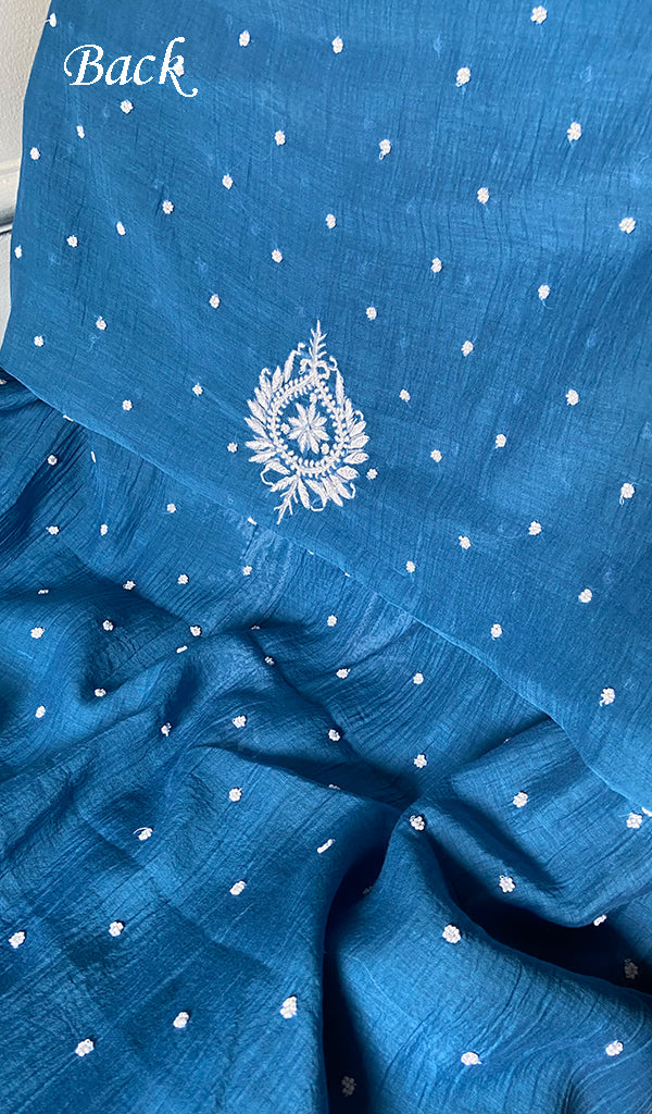 Women's Lakhnavi Handcrafted Mul Chanderi Unstitched Kurta And Dupatta Set- HONC0358256