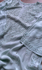 Load image into Gallery viewer, Women&#39;s Lakhnavi Handcrafted Muslin Chikankari Kurti - HONC0175654
