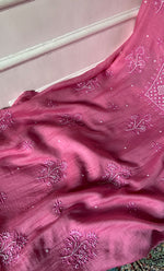 Load image into Gallery viewer, Women's Lakhnavi Handcrafted Unstitchd Mul Chanderi Kurta And Dupatta Set - HONC0310807