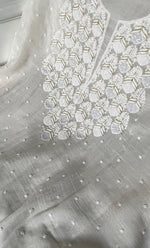 Load image into Gallery viewer, Jazba Women&#39;s Lakhnavi Handcrafted Mul Chanderi UnStitched Kurta And Dupatta Set - HONC0320806

