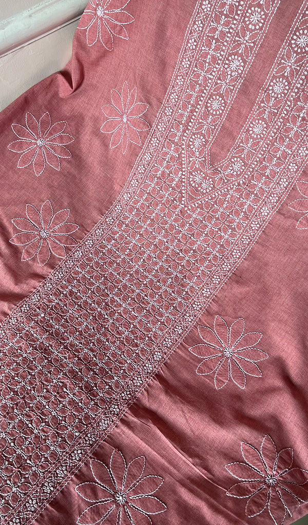 Hera Women's Lakhnavi Handcrafted Cotton Chikankari Suit Material - HONC0275053