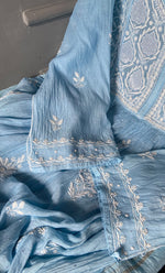 Load image into Gallery viewer, Women&#39;s Lakhnavi Handcrafted Mul Chanderi Semi - Stitched Anarkali And Dupatta Set- HONC0309530
